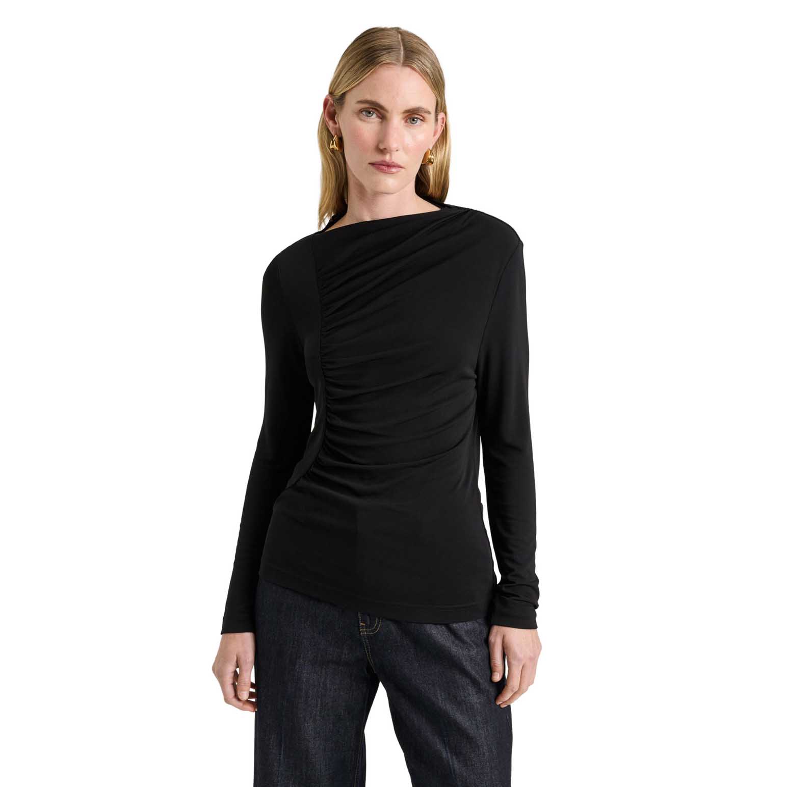 Veronika Maine Plain Drapey Jersey Crepe Top